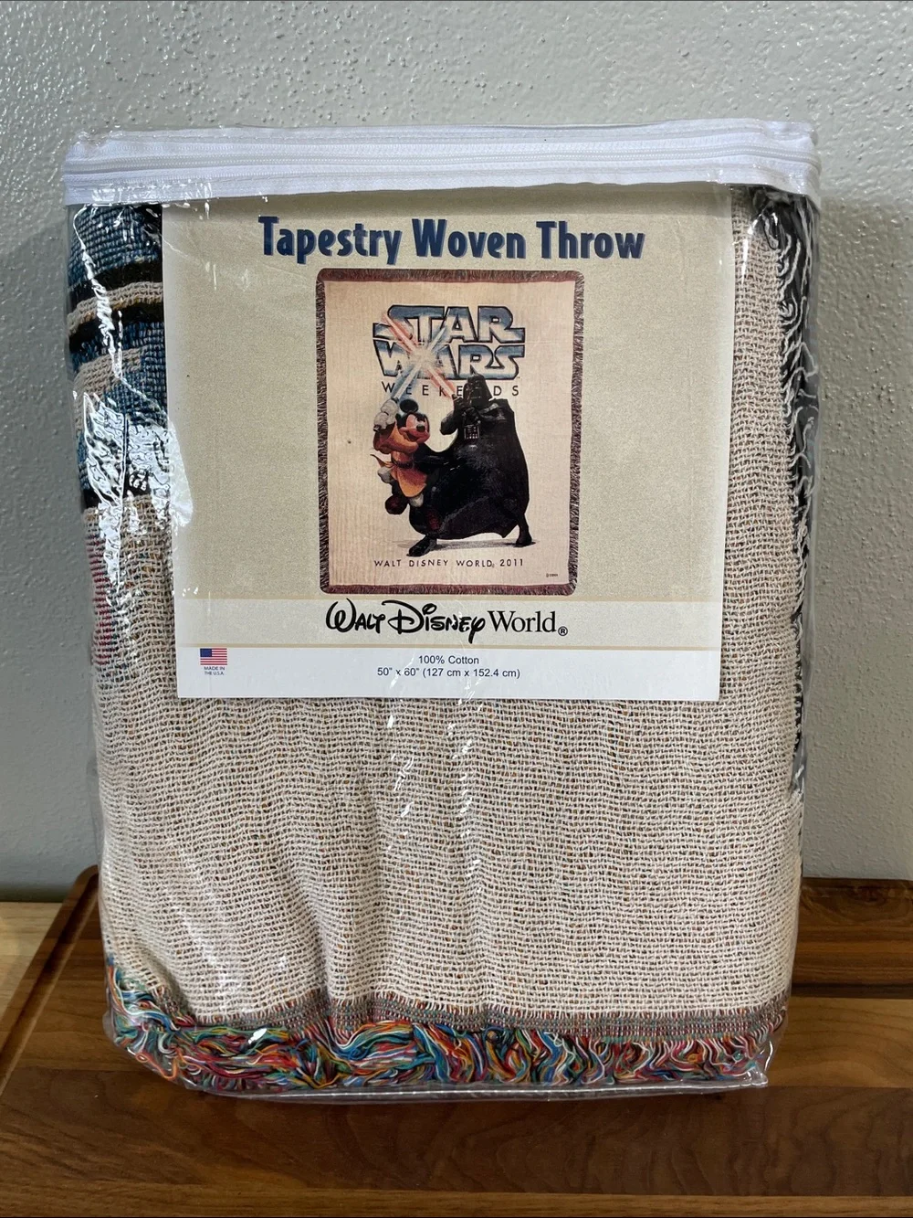 Walt Disney World Star Wars Mickey Mouse Obi Wan Kenobi Darth Vader Throw NWT